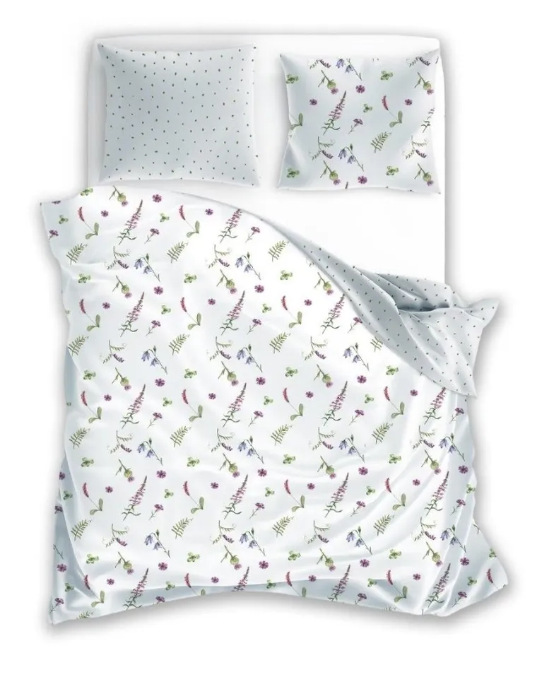 Cottage Home, Polne Kwiaty, Koniczyna, 2-częściowy komplet pościeli bawełnianej, 140-200 cm