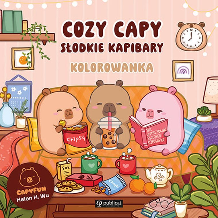 Cozy Capy. Słodkie kapibary. Kolorowanka