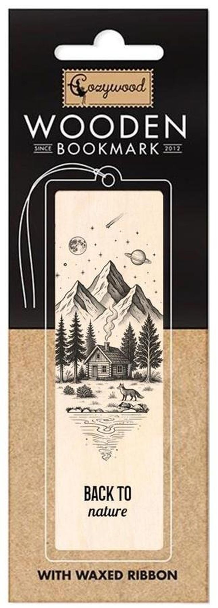 Cozywood, zakładka do książek drewniana, Back to nature