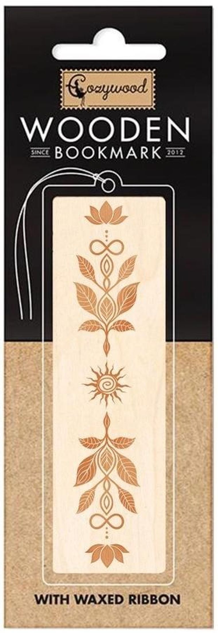 Cozywood, zakładka do książek drewniana, Etno floral