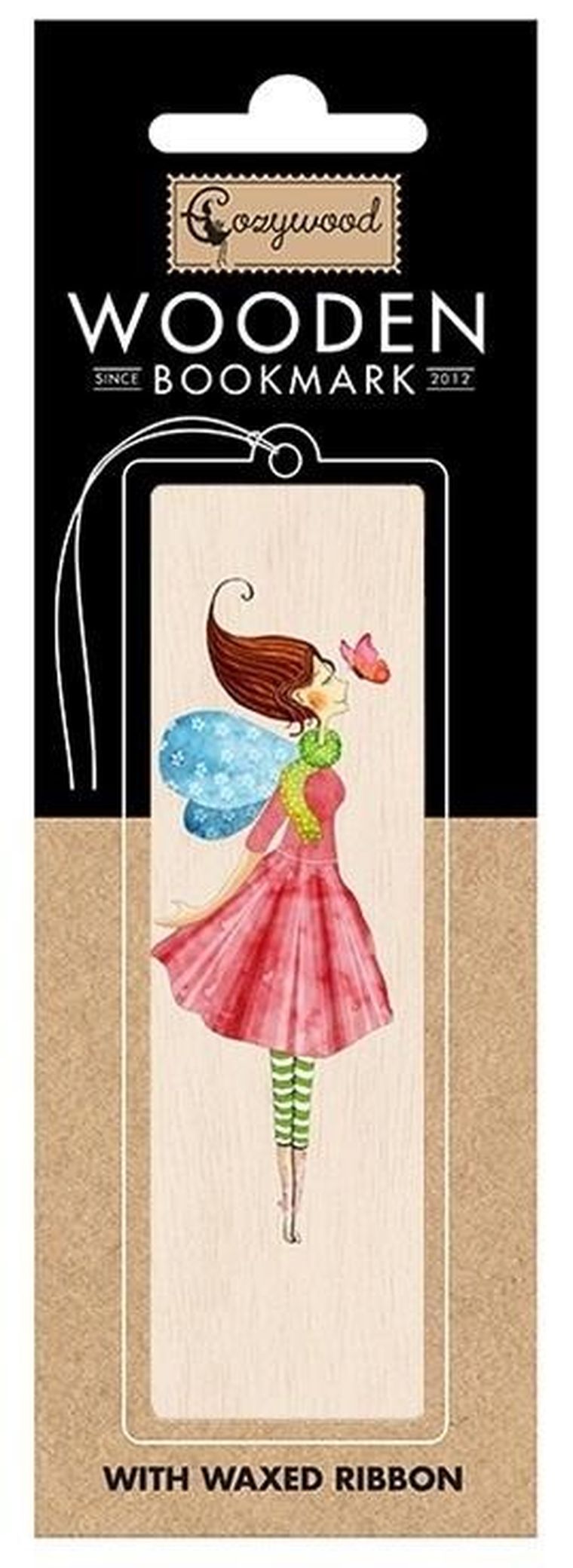 Cozywood, zakładka do książek drewniana, Kobieta z motylem