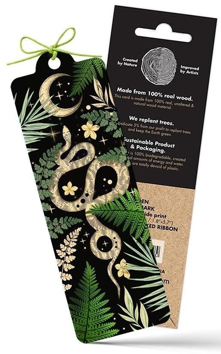 Cozywood, zakładka do książek drewniana, Kosmiczny rok zielony