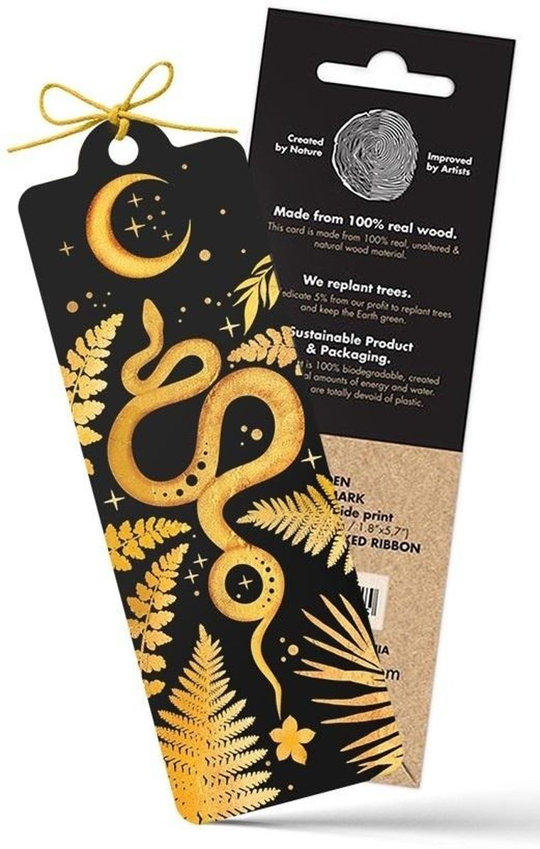 Cozywood, zakładka do książek drewniana, Kosmiczny rok żółty