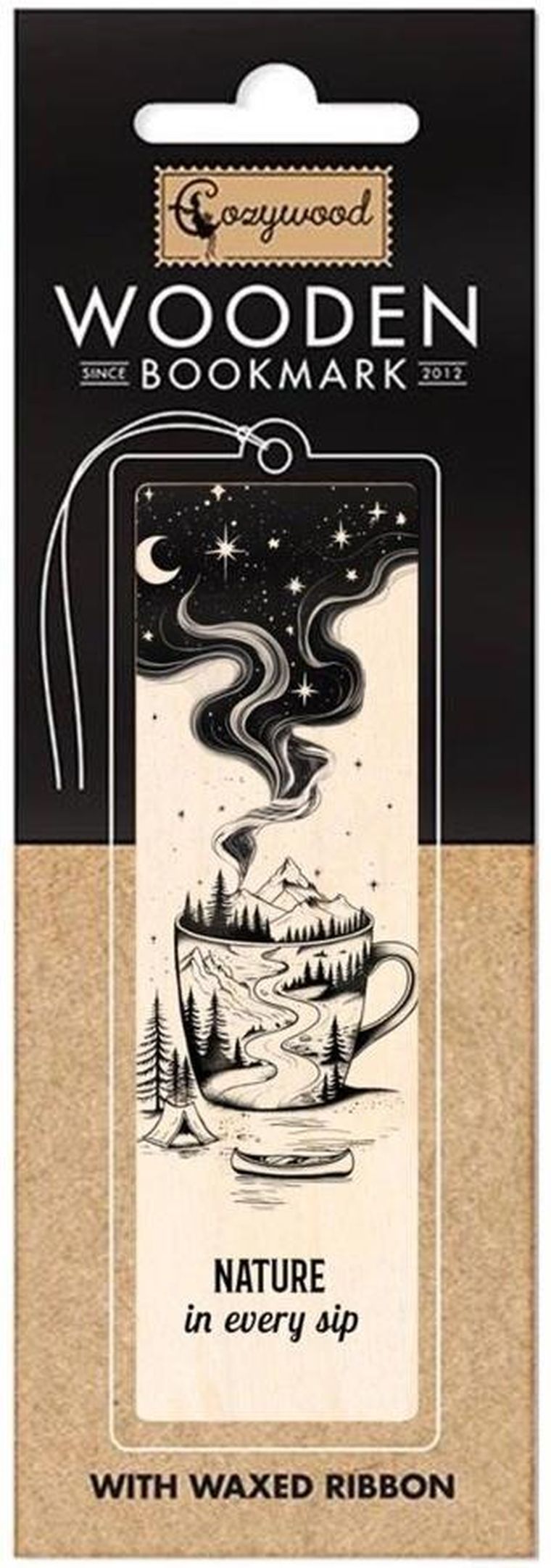 Cozywood, zakładka do książek drewniana, Kubek podróże