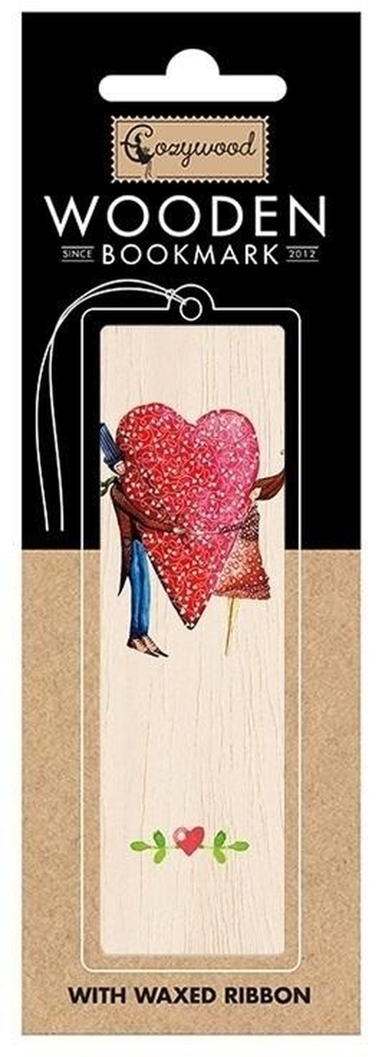 Cozywood, zakładka do książek drewniana, Para serce Ślub