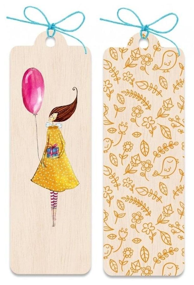 Cozywood, zakładka drewniana, Kobieta z balonem