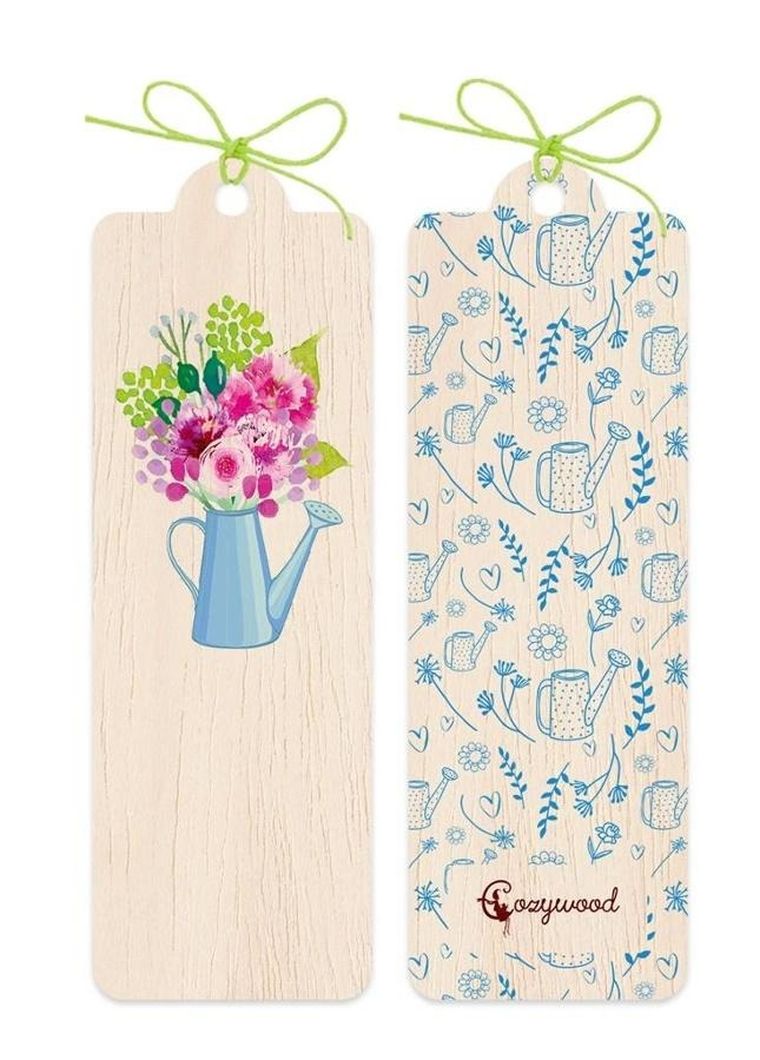 Cozywood, zakładka drewniana, Kwiaty w konewce