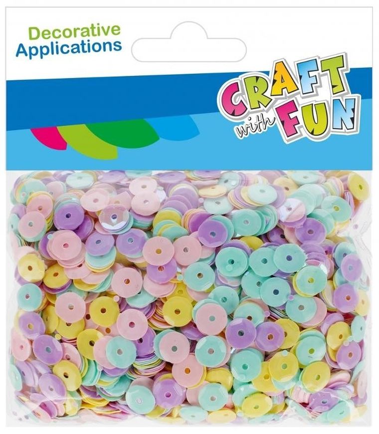 Craft With Fun, cekiny guzik pastelowy, 42,5g