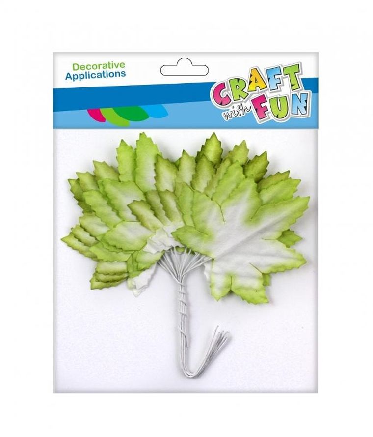 Craft With Fun, drucik, liść zielony, ozdoba dekoracyjna4 cm