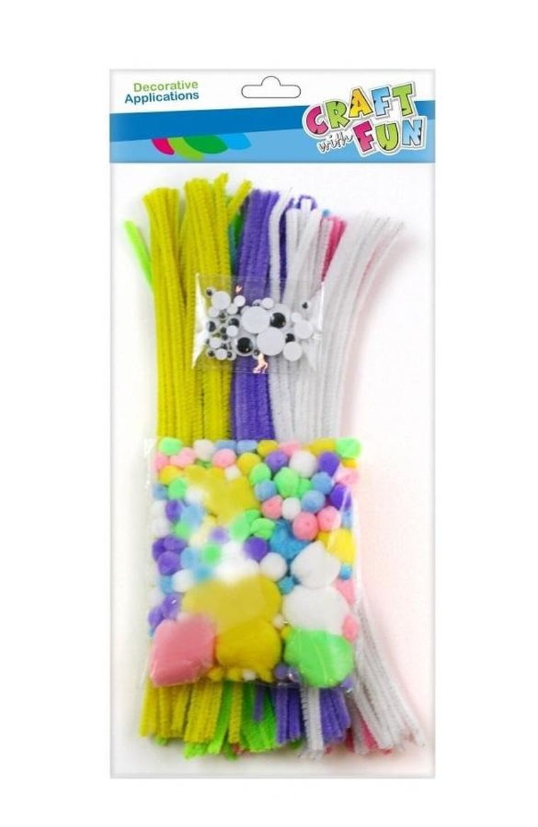 Craft With Fun, druciki do powlekania, pompony, zestaw kreatywny