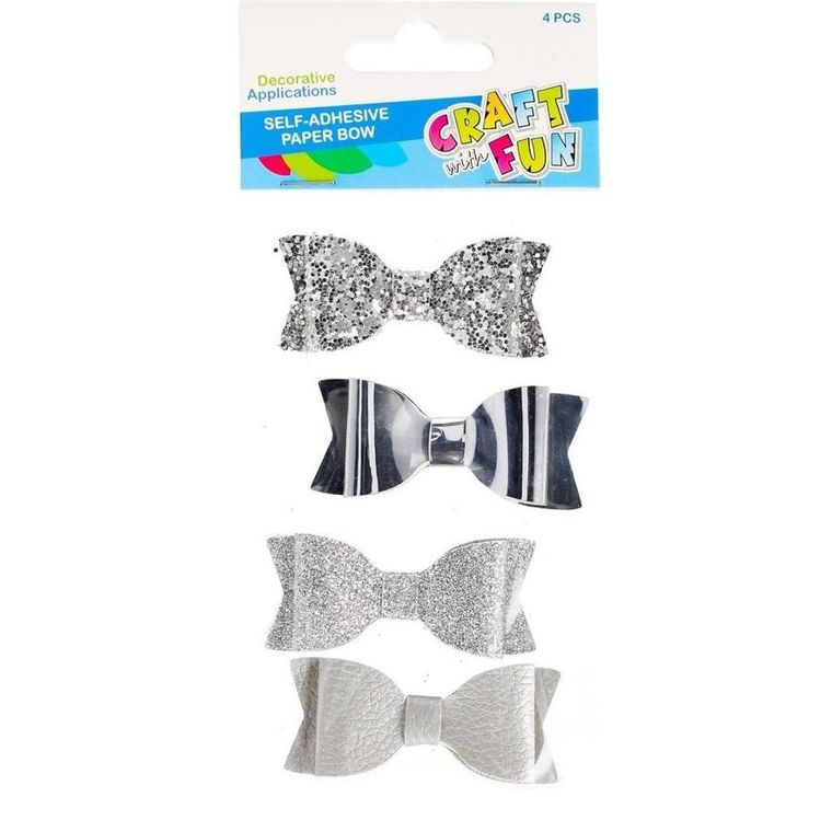 Craft With Fun, kokardki samoprzylepne, 6,5 cm, 4 szt.