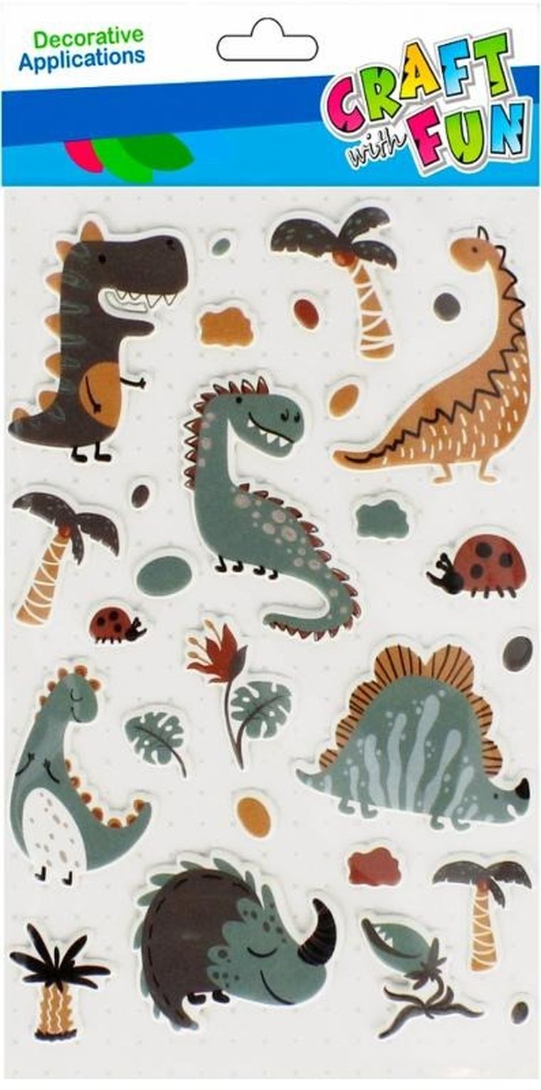 Craft With Fun, naklejki, Dinusie, 27 szt.