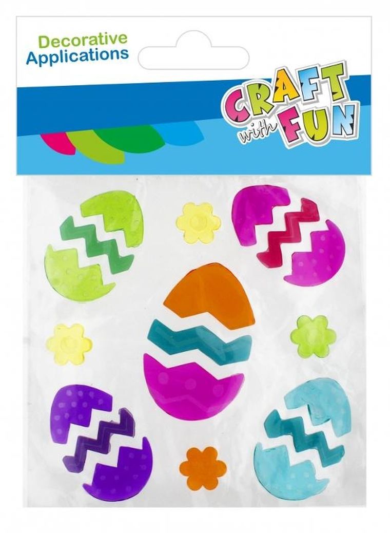 Craft With Fun, naklejki na szybę, pisanki, 9 szt.