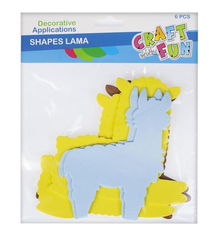Craft With Fun, ozdoba dekoracyjna, piankowa, lamy, 6 szt.