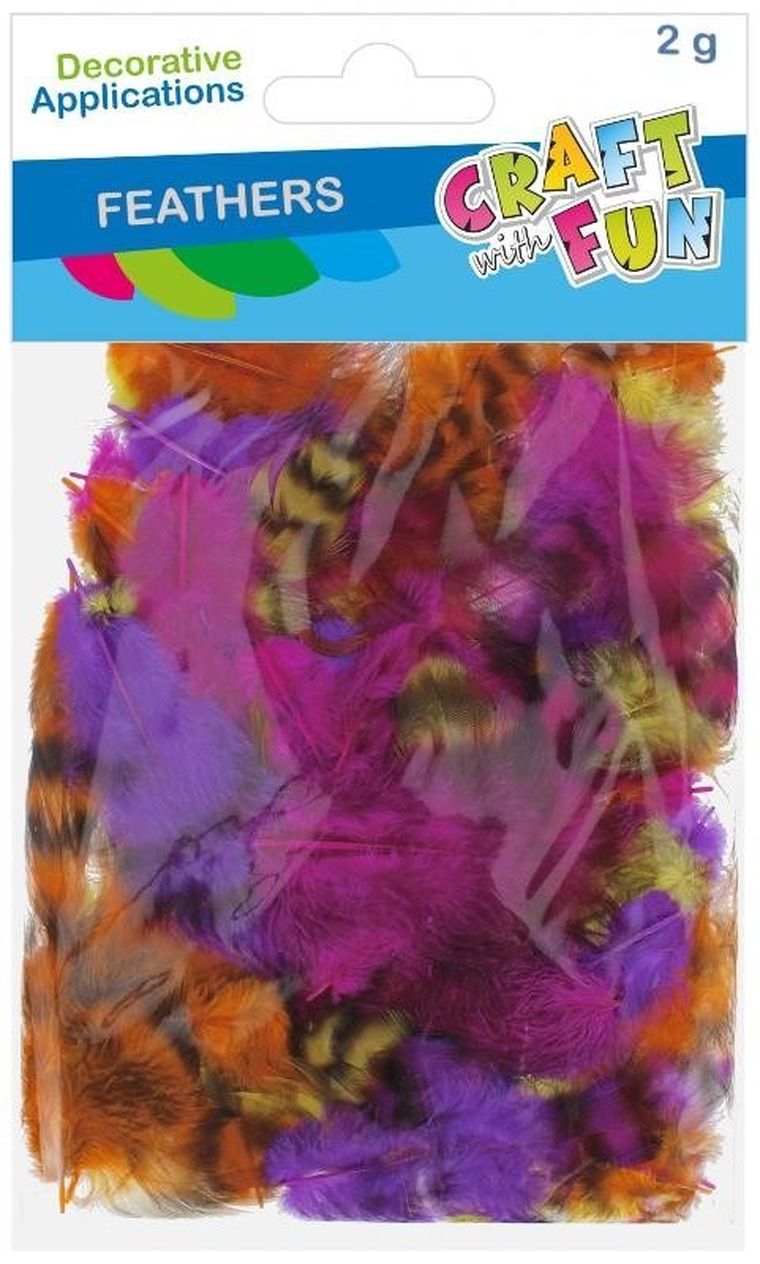 Craft With Fun, ozdoba dekoracyjna, piórka, cętki, 2g