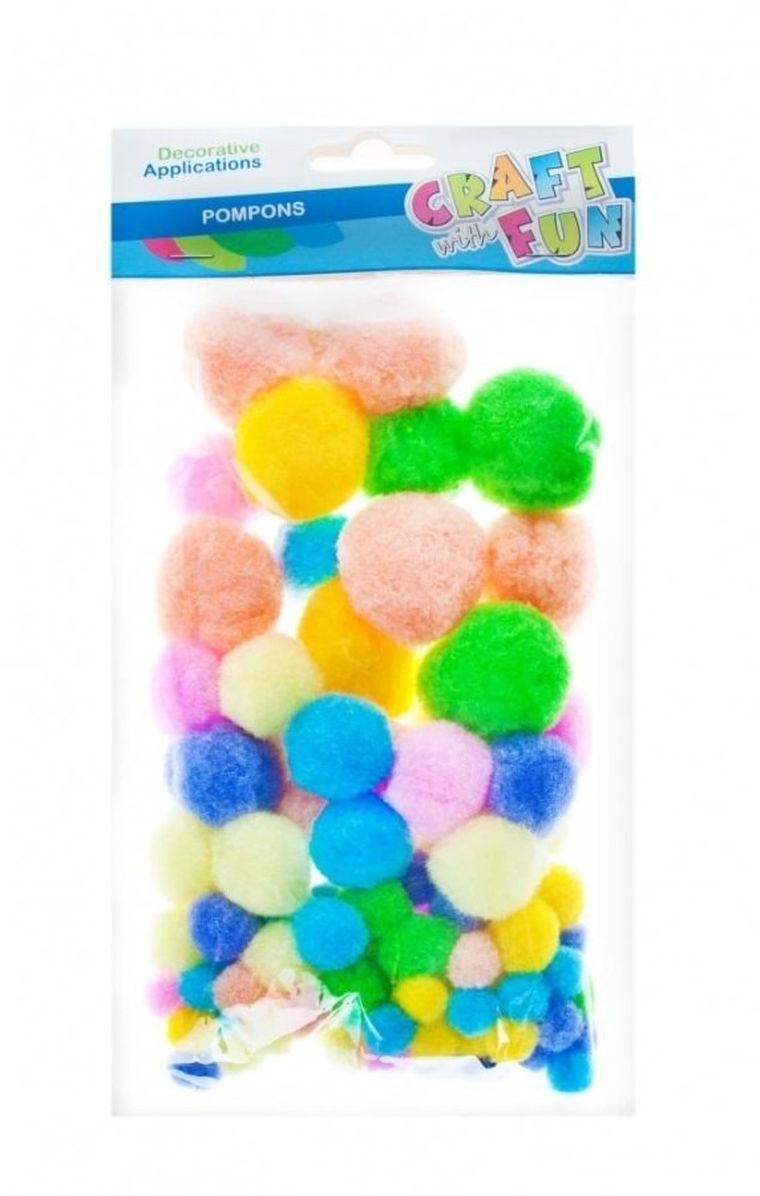 Craft With Fun, ozdoba dekoracyjna, pompony, pastelowe