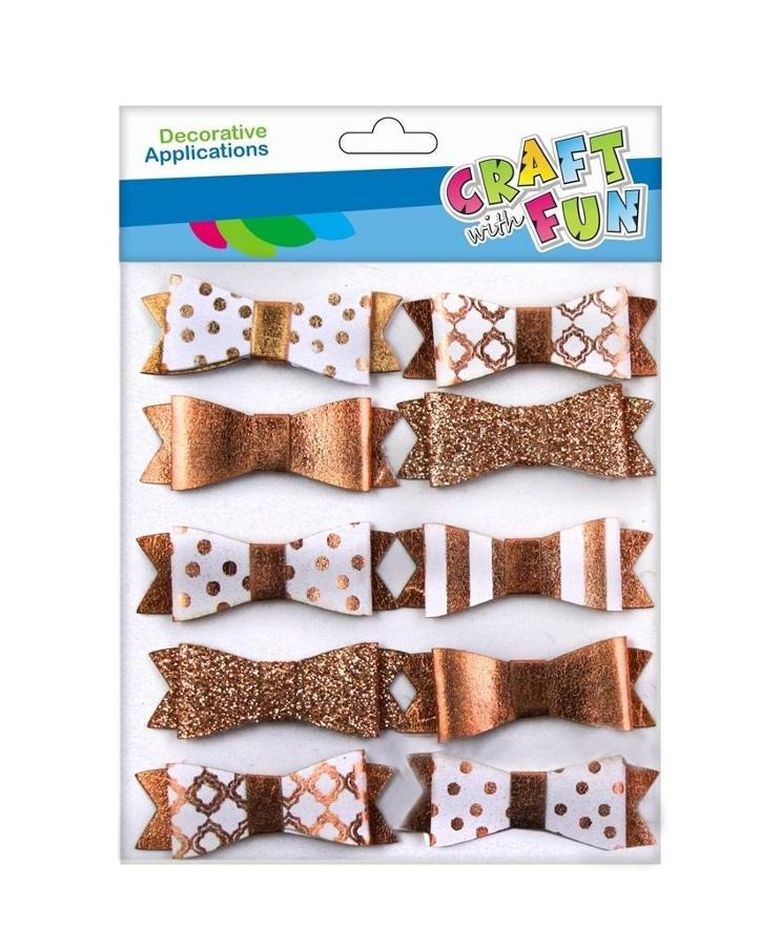 Craft With Fun, ozdoba dekoracyjna samoprzylepna papierowa, kokardki