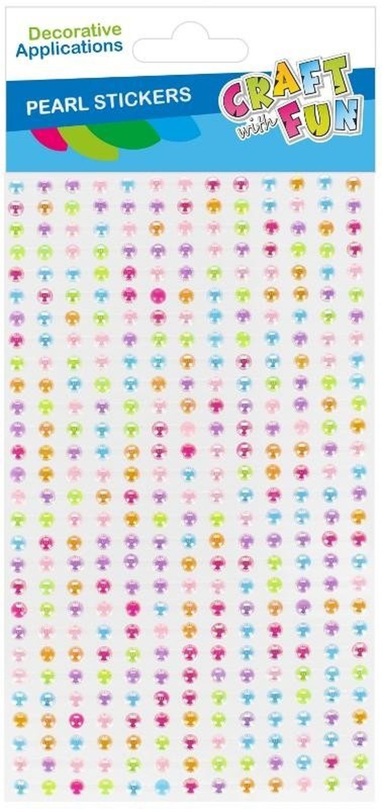 Craft With Fun, ozdoba dekoracyjna, samoprzylepna, perłowa, 4 mm, 28 szt.