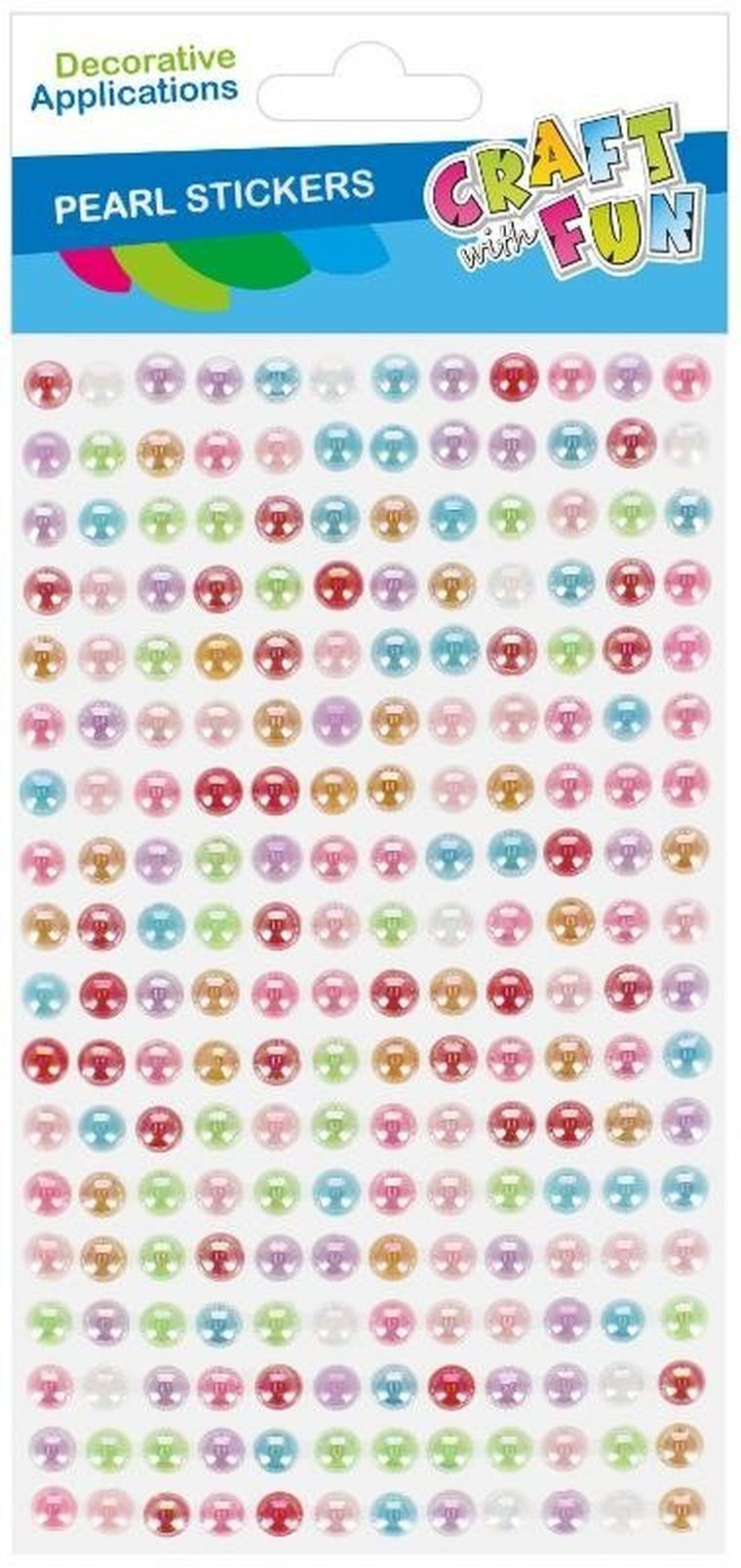 Craft With Fun, ozdoba dekoracyjna, samoprzylepna, perłowa, 6 mm, 18 szt.