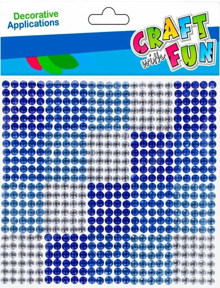Craft With Fun, ozdoba dekoracyjna, samoprzylepne kryształki, 10-10, niebieskie