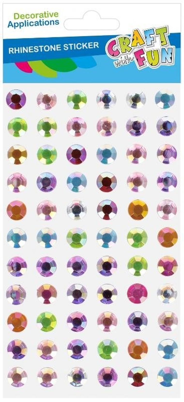 Craft With Fun, ozdoba dekoracyjna, samoprzylepne kryształki, 10 mm, 11 szt.