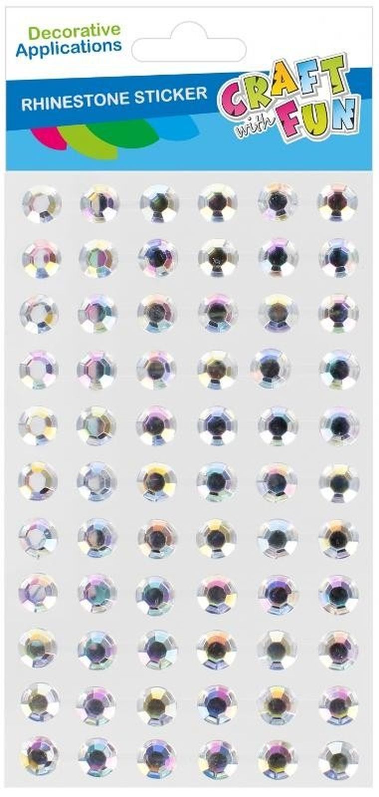 Craft With Fun, ozdoba dekoracyjna, samoprzylepne kryształki, 10 mm, 11 szt.