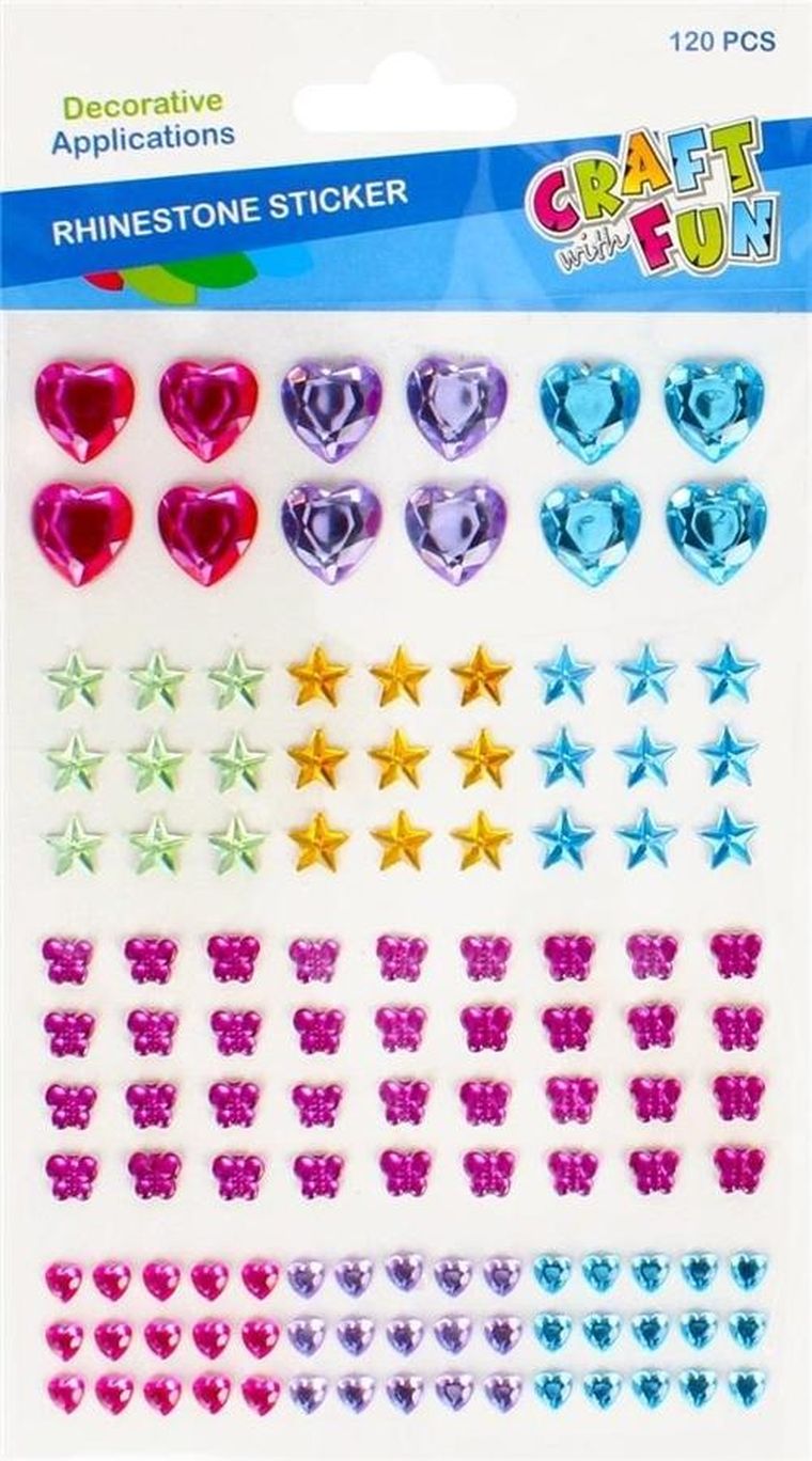 Craft With Fun, ozdoba dekoracyjna, samoprzylepne kryształki