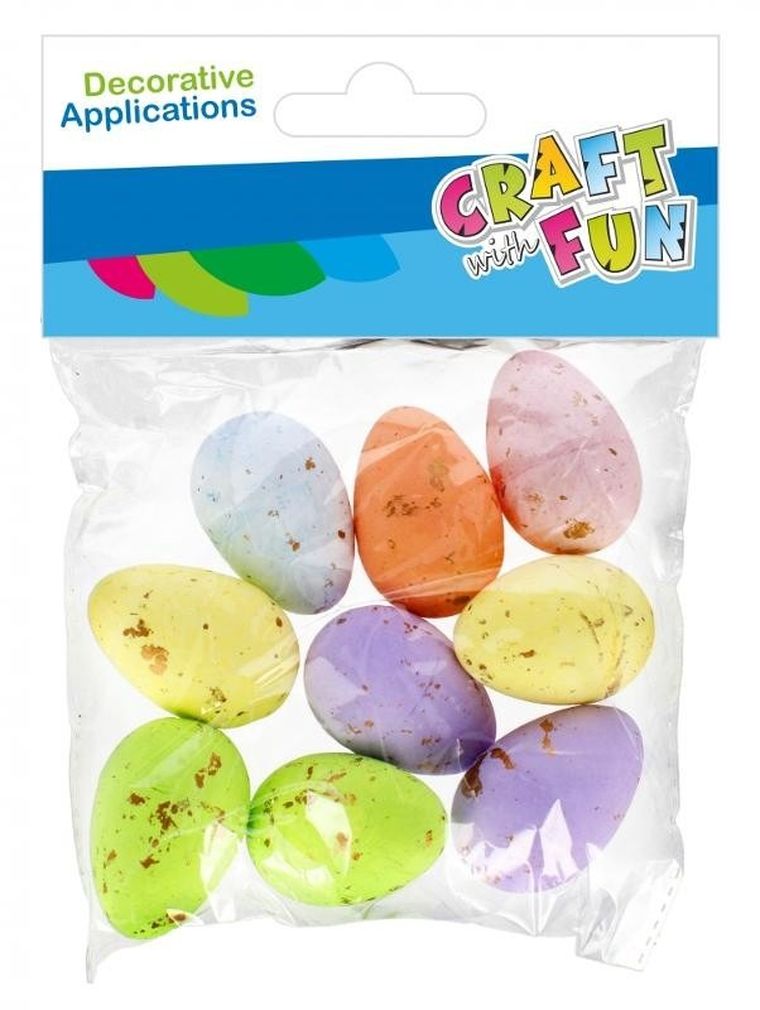 Craft With Fun, ozdoba dekoracyjna, styropianowe jajka, 45 mm, 9 szt.