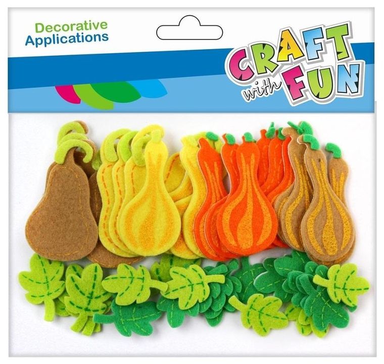 Craft With Fun, ozdoba filcowa, samoprzylepne, dynie, 48 szt.