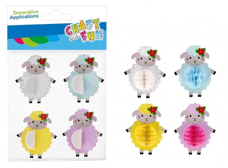 Craft With Fun, ozdobne naklejki, harmonijka, owieczki