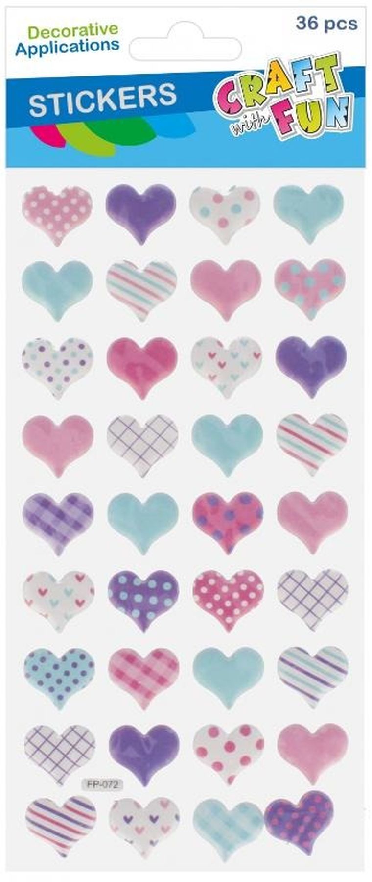 Craft With Fun, ozdobne naklejki, puffy, serce