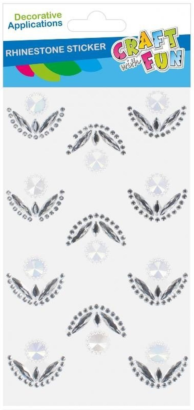 Craft With Fun, ozdoby dekoracyjne, samoprzylepne kryształki, kwiat, 11 szt.