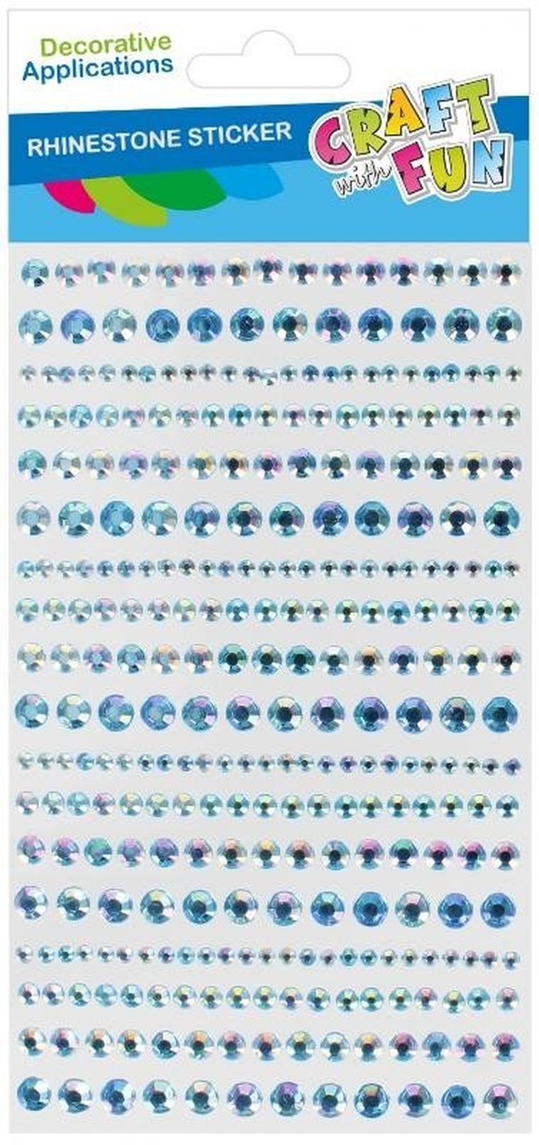 Craft With Fun, ozdoby dekoracyjne, samoprzylepne kryształki, niebieskie, 18 szt.