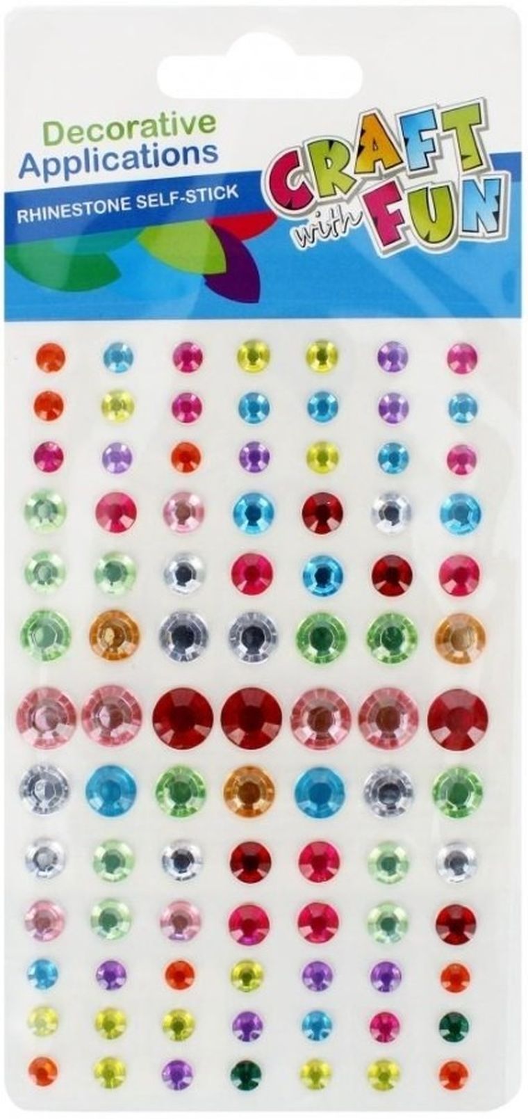 Craft With Fun, ozdoby dekoracyjne, samoprzylepne kryształki, okrągłe