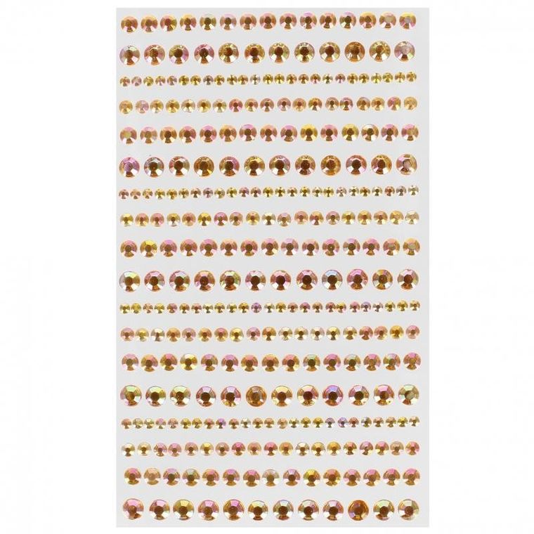 Craft With Fun, ozdoby dekoracyjne, samoprzylepne kryształki, złote, 18 szt.