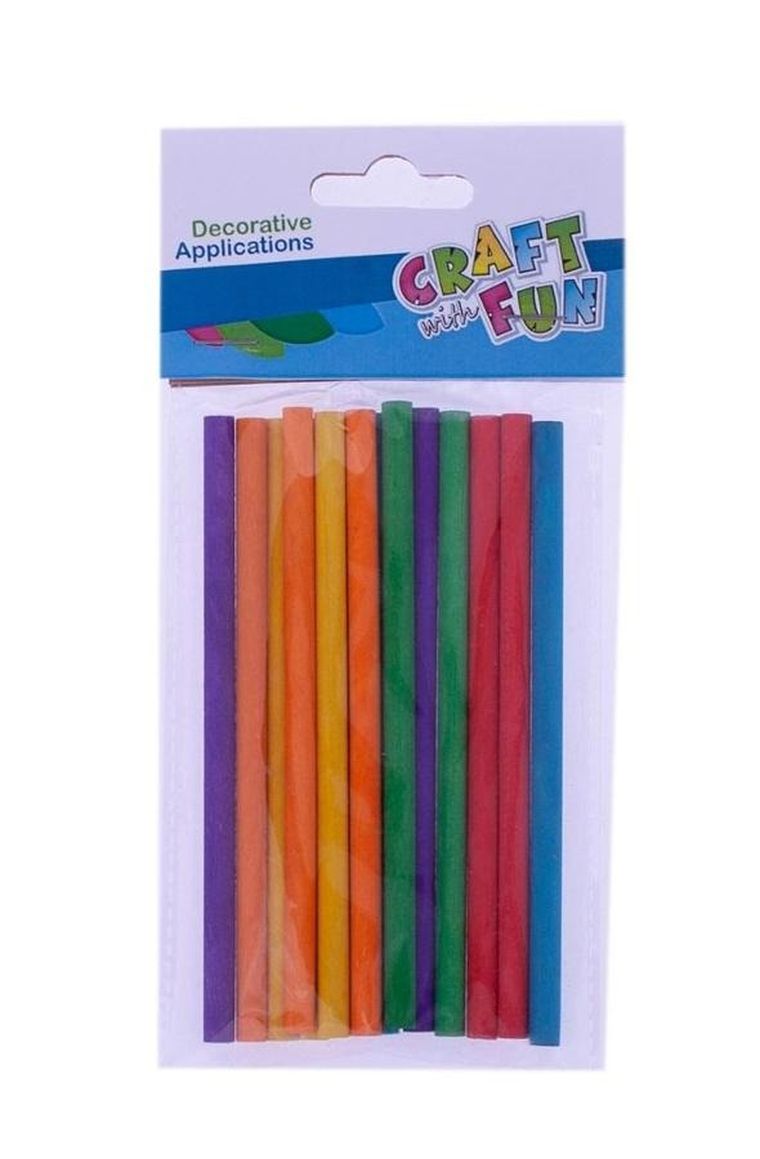 Craft With Fun, patyczki drewniane, kolorowe, 15 szt.