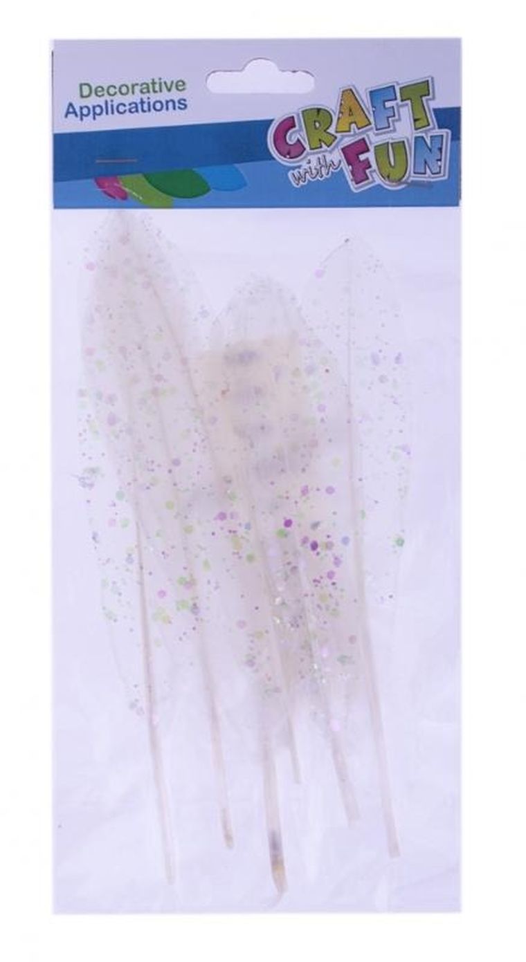 Craft With Fun, piórka brokatowe, konfetti, 17-22 cm