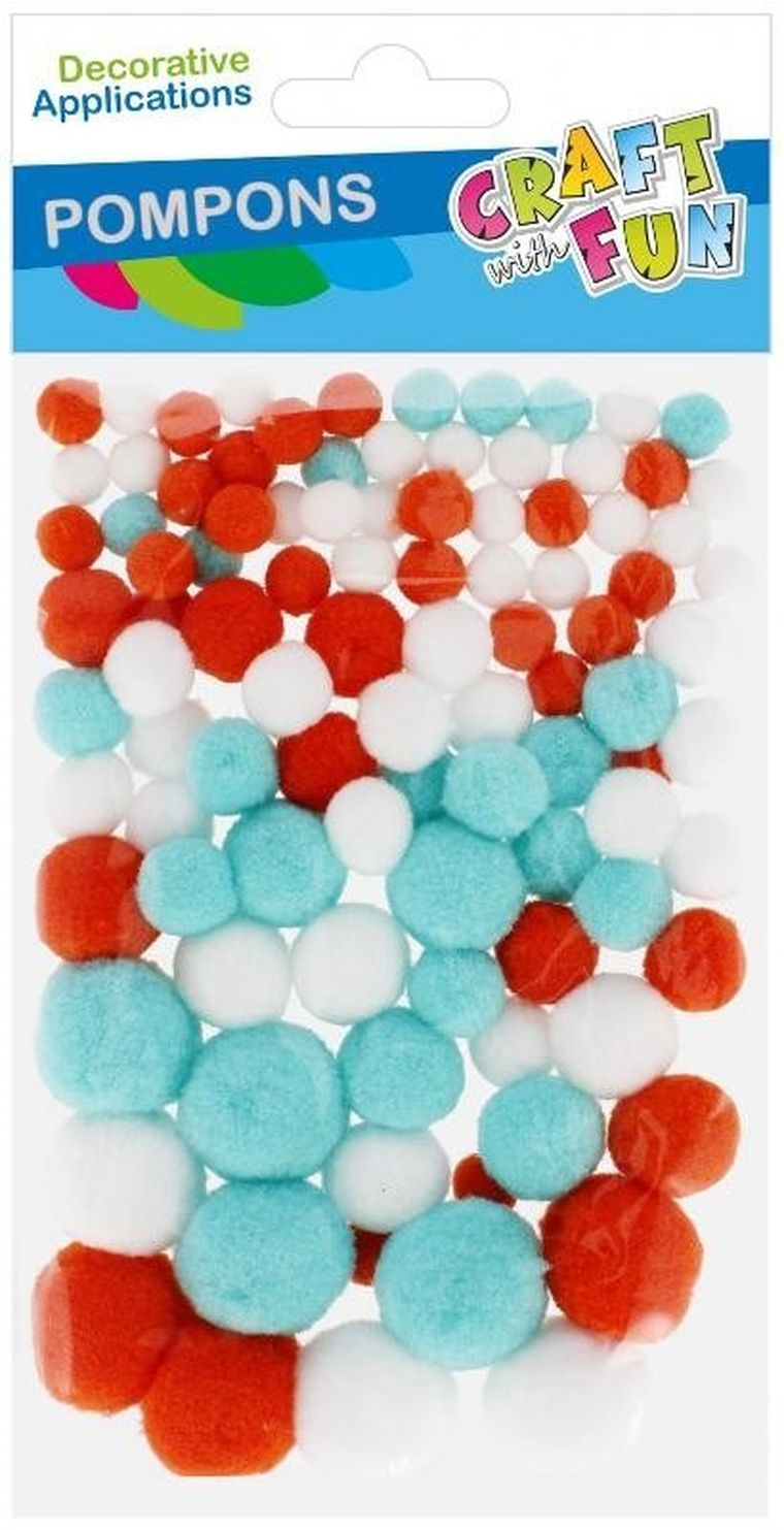 Craft With Fun, pompony dekoracyjne, 100 szt.