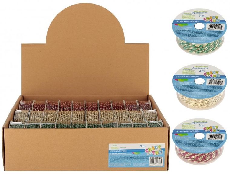 Craft With Fun, sznurek ozdobny, 3m, 1 szt.