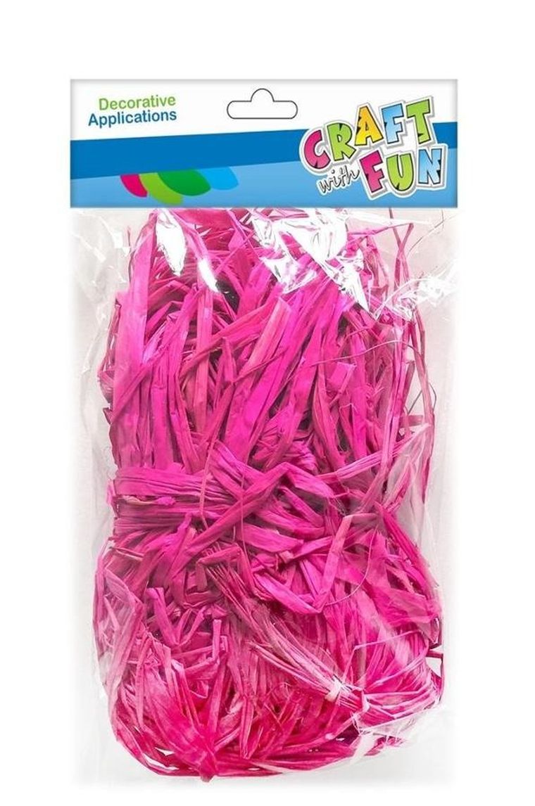 Craft With Fun, sznurek, rafia, różowy, 50g