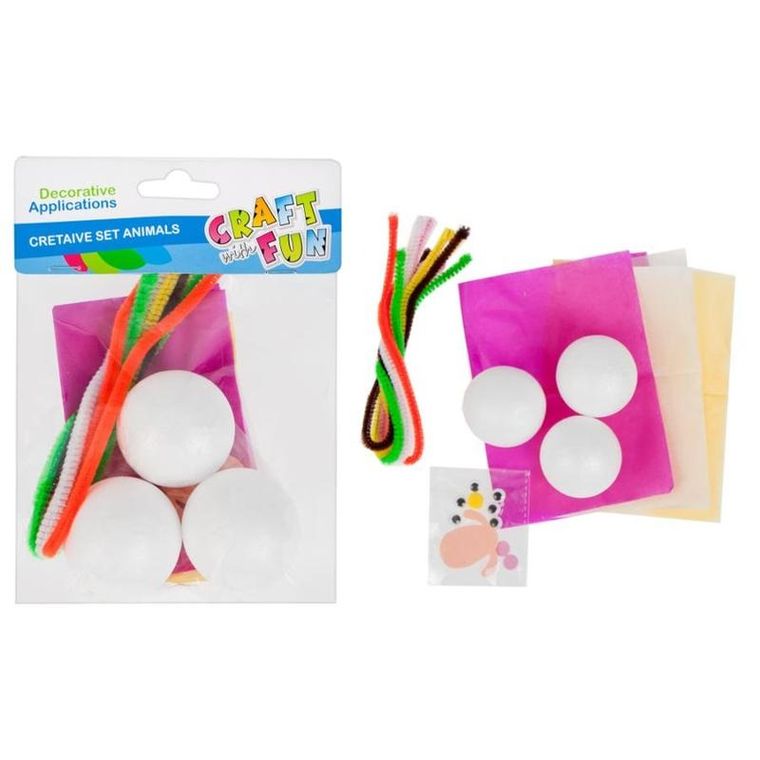 Craft With Fun, zestaw kreatywny, zwierzątka styropianowe