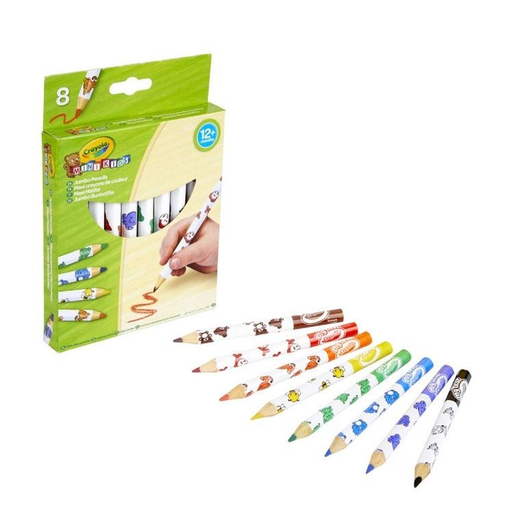 Crayola, Jumbo Mini Kids, grube kredki ołówkowe, 8 szt.