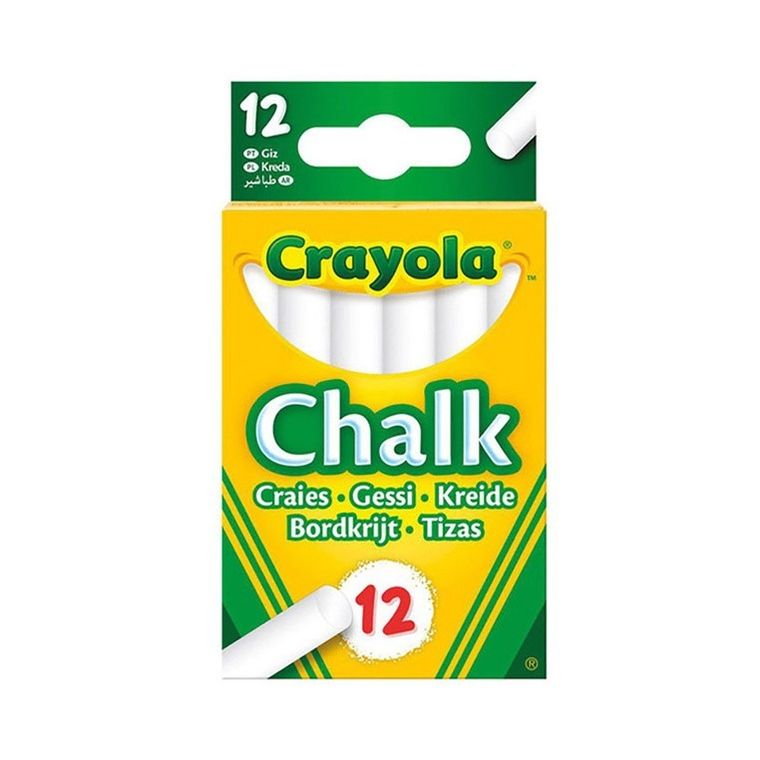 Crayola, kreda niepyląca biała, 12 szt.