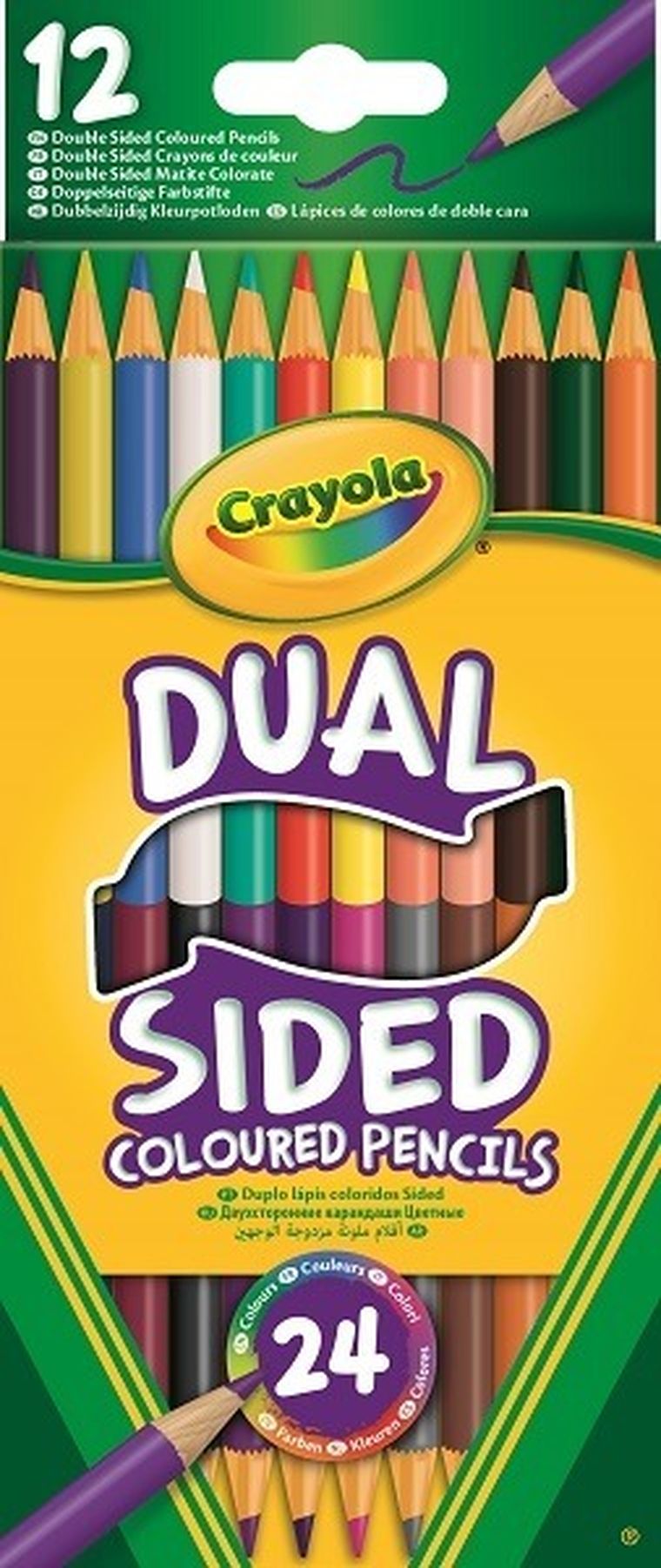 Crayola, kredki ołówkowe, dwustronne, 12 szt.