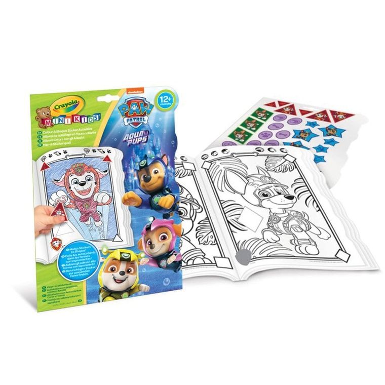 Crayola, Mini Kids, Psi Patrol, Kształty i kolory, kolorowanka z naklejkami