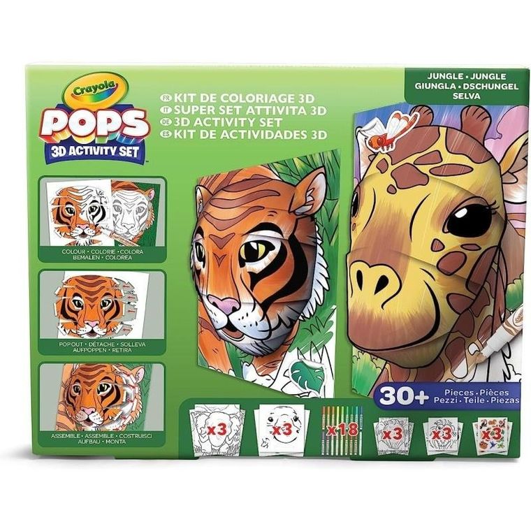 Crayola, Pops 3D Activity Set, kolorowanka 3D, dżungla