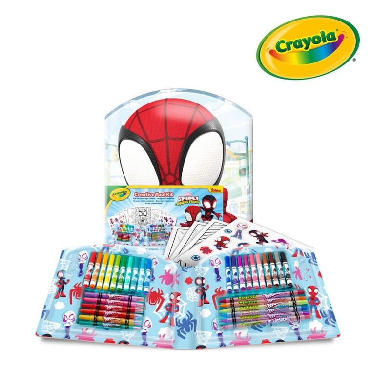 Crayola, Spidey i super-kumple, zestaw artystyczny z kolorowankami, flamastrami, kredkami, naklejkami, 40 elementów