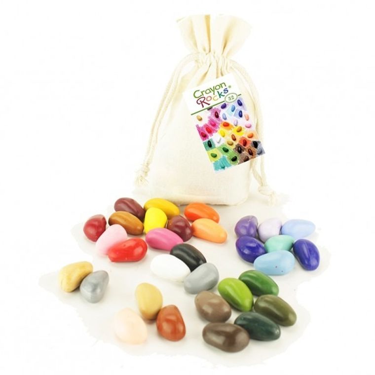 Crayon Rocks, kredki woskowe w bawełnianym woreczku, 32 kolory