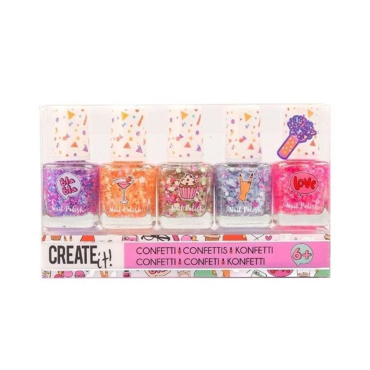 Create It! lakier do paznokci, confetti, 5 szt.
