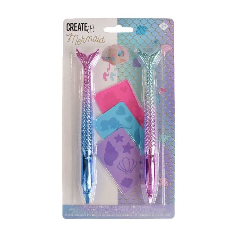 Create it! Mermaid, pisaki do ciała z szablonami